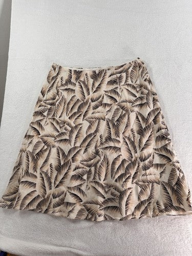Ann Taylor Silk Skirt Size 4 Lined Tropical Print Knee Length A Line
