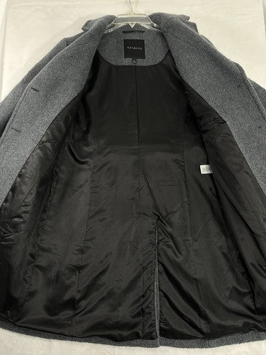 Talbots Coat Size 4 Boiled Wool Blend Gray Long Womens Single Breasted Jacket