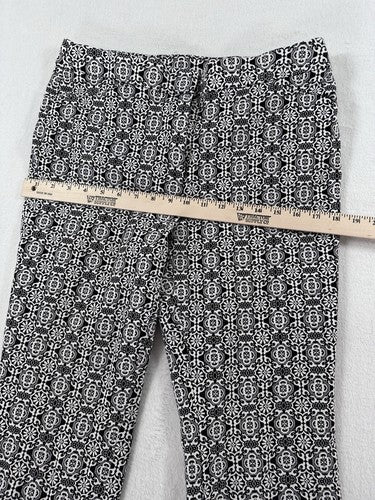 Chicos Pants Size 0.5 US 6 Black White Print Straight Leg Ankle Womens