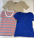 Talbots Tops P & Small Petite Lot Short Sleeve Blue Beige Red White Blue Womens