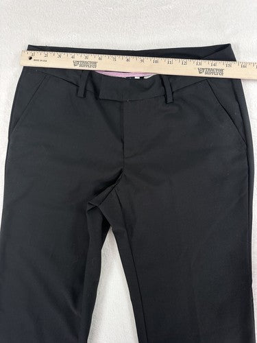 Lands End Pants Size 2 Black Stretch Flat Front Womens Straight Leg