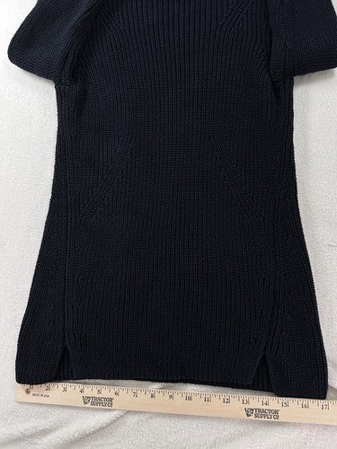 Talbots XS Sweater Navy Blue Thick Ribbed Cotton Mock Neck Womens