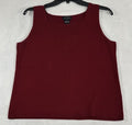 Sigrid Olsen Sweater Medium Burdundy Red Sleeveless Womens