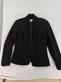 Coldwater Creek Jacket 8 Black Shawl Collar Zip Fitted Stretch