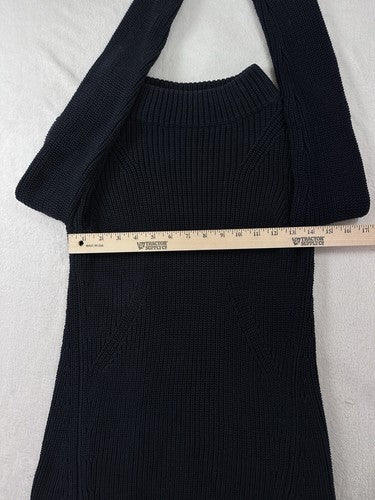 Talbots XS Sweater Navy Blue Thick Ribbed Cotton Mock Neck Womens