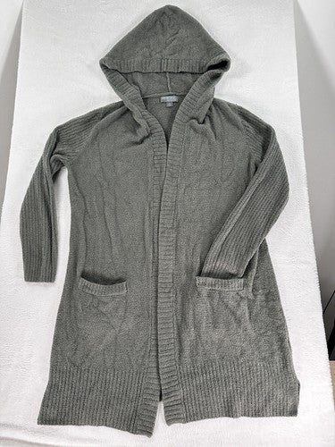 CozyChic Lite Long Weekend Cardi Small Sage Green Hooded Cardigan Open Front