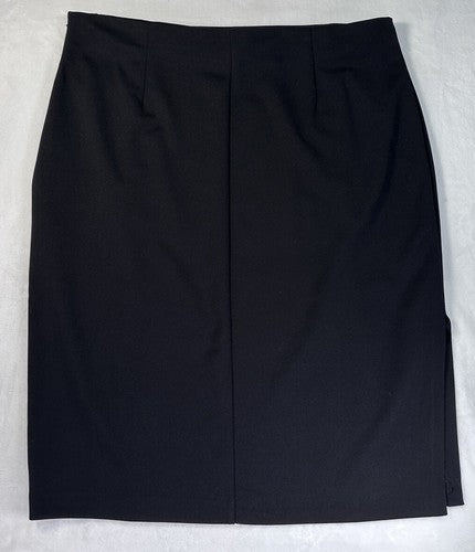 Worthington Pencil Skirt 1X Side Zip Slit Black Geometric Print Knee Length