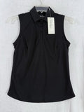 Lady Hagen Golf Shirt Small Sleeveless Polo Black Pique Womens Walter NWT