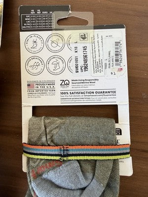 Smartwool Socks Running Large Mens Womens Ankle Run Gray Green Lot 5 Pairs New