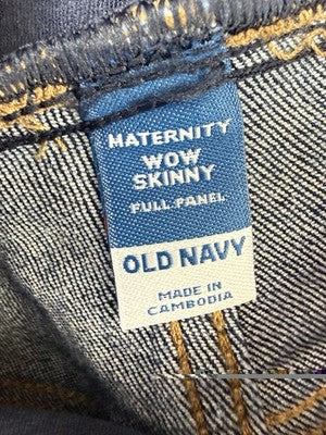 Old Navy Maternity Jeans Wow Skinny Full Panel 10 Long Womens Dark Blue New NWT
