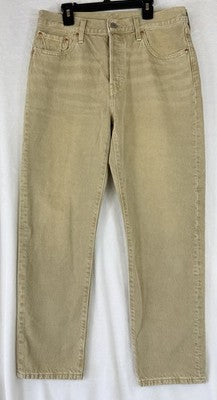 Levis 501 Womens Jeans 29 29x28 Beige Winter Twig Button Fly Original High Rise