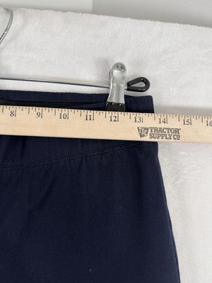 Talbots Skinny Ankle Pants 4 Ponte Knit Pull On Stretch Navy Blue Womens
