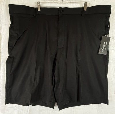 Walter Hagen Golf Shorts 48 Mens Black Flat Front 10” New NWT
