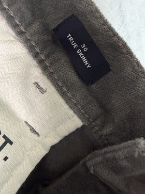 Gap Velvet Pants 30 True Skinny Gray Velveteen Denim Womens