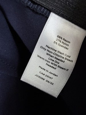 Talbots Ponte Pants 24W Navy Blue Pull On Knit Plus Size Womens
