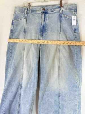 Gap High Rise Stride Wide Leg Ankle Jeans 34 18 Women Light Blue New NWT