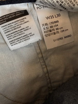 Levis 502 Jeans 35x30 Tapered Stretch Blue Mens Levi’s New NWT