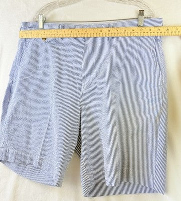 Polo Ralph Lauren Seersuckers Shorts 38 Blue Mens 9” Classic Fit