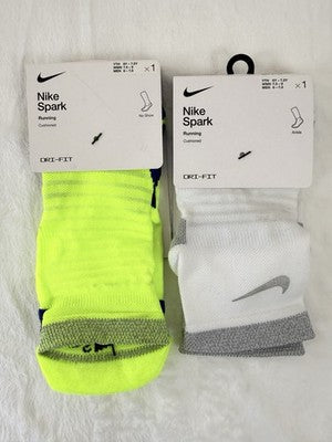 Nike Spark Running Socks Crew Ankle No Show Men 6-7.5 Women 7.5-9 Cushioned New