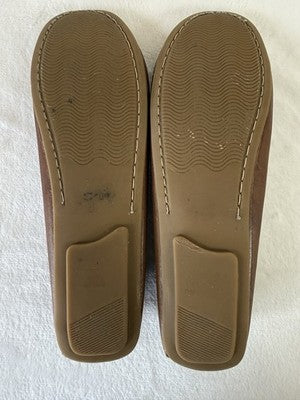 Soul Of Africa Shoes 42 Womens Loafers Bow Glove Leather Brown Slip On