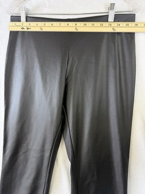 Clara Sun Woo Large Pants Black Faux Leather Pull On Womens