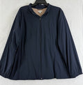 J Jill Fit Jacket XL Navy Blue Nylon Windbreaker Knit Lining Full Zip Womens