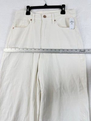 Gap Wide Leg Jeans Women 26 2 Petite Super Baggy Off White Ivory New NWT