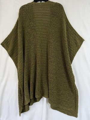 J Jill Wrap Sweater Green Scarf Knit Womens Cotton Cardigan One Size
