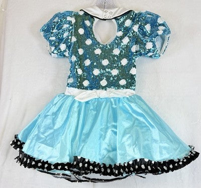 Weissman Dance Costume Child IC 7 8 Girls Soda Shop Rock Blue Dress Dancewear