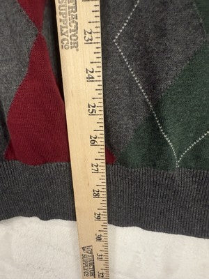 Jos A Bank Executive Collection Argyle Sweater Mens Large Gray Long Sleeve