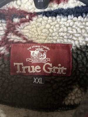 True Grit Men XXL Southwestern Aztec Sherpa Fleece Shirt Made USA Jacket Shacket
