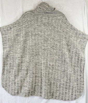 Margaret Winters Poncho Sweater Gray Cowl Neck Art To Wear Artsy Lagenlook OSFA