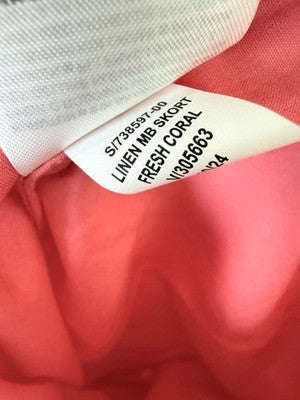 Gap Kids Linen Skort Medium 8 Girls Scallop Melon Pink Skirt W/ Shorts New