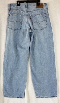 Levis Baggy Dad Jeans 30 Womens 30x30 Light Wash Blue Wide Leg High Rise