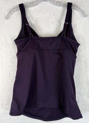 Lands End Tankini Top 6 Sweetheart Wrap Underwire Purple Womens Swimwear Swim