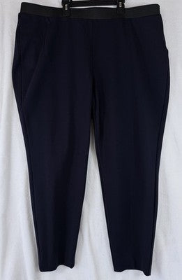 Talbots Ponte Pants 24W Navy Blue Pull On Knit Plus Size Womens