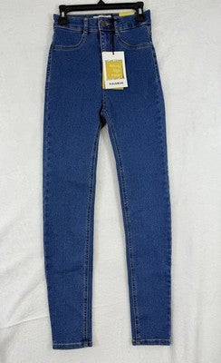 Pull & Bear Jeans 2 Skinny High Waist Blue Denim EU 34 Womens NWT