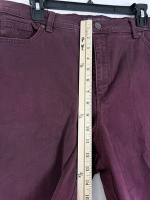 Gloria Vanderbilt Amanda Jeans 16 Average Missy Burgundy Red Womens
