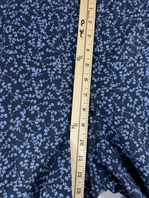 J Jill Pants 12 Blue Floral Print Cotton Stretch Pull On