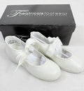 Theatrical Footwear Tap Shoes 9.5 Kids Girls White Bow Dancing New