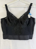 Vintage Longline Bra 42B Black Carnival 773 Deadstock New NWT Long Line Womens