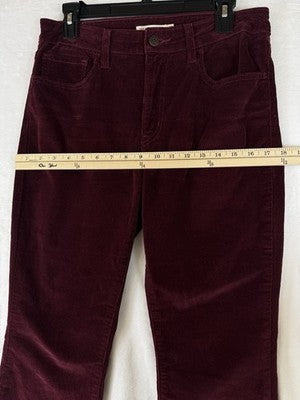 Levis 725 High Rise Bootcut 29 Corduroys Pants Jeans Womens Burgundy Red Levi’s