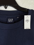 Gap Ruched Mini Dress Medium Short Sleeve Navy Blue Knit Womens Cotton Modal New