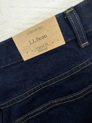 LL Bean Double L Relaxed Fit 16 Tall Womens Jeans Ultra High Rise Blue New NWT
