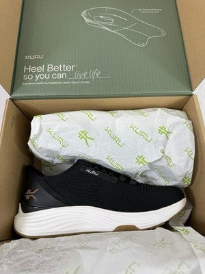 Kuru Womens Shoes 11.5 Wide Atom 2 Sneakers Black New Plantar Fasciitis