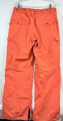 Burton Snowboard Pants Women Large Cargo Elite Pants Orange Ski Snow