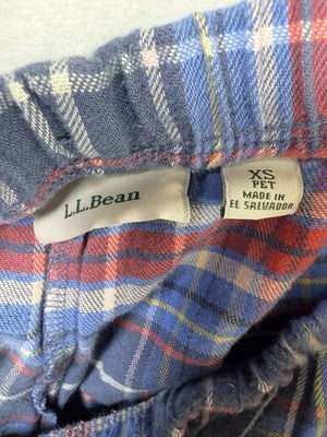 LL Bean Flannel Pajama Pants XS Petite Blue Purple Womens PJ Sleep