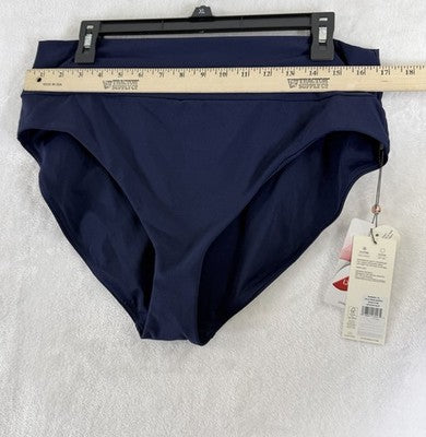 Calia Swim Bottom XL Blue High Rise Wide Band Womens Tankini Swimwear New NWT