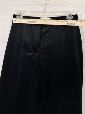 St John Collection 8 Black Pants Straight Leg Velveteen Cotton Stretch Womens