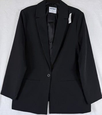 Old Navy Blazer Women XL Black Suit Jacket Classic Stretch New NWT